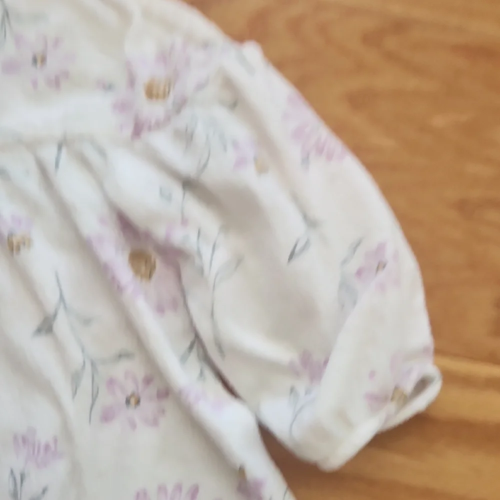 Carter's Soft White Baby Long Sleeves Dress 12 Months